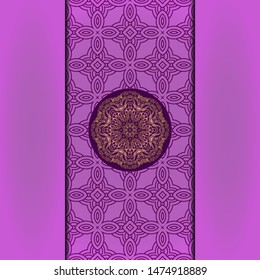 Vector Mandala template pattern on color background for card, poster, flyer, invitation etc.