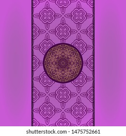 Vector Mandala template pattern on color background for card, poster, flyer, invitation etc.