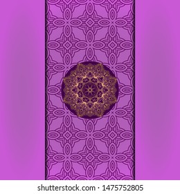 Vector Mandala template pattern on color background for card, poster, flyer, invitation etc.