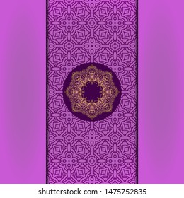 Vector Mandala template pattern on color background for card, poster, flyer, invitation etc.