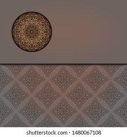 Vector Mandala template pattern on color background for card, poster, flyer, invitation etc.