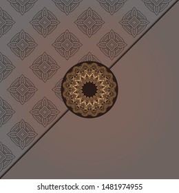Vector Mandala template pattern on color background for card, poster, flyer, invitation etc.
