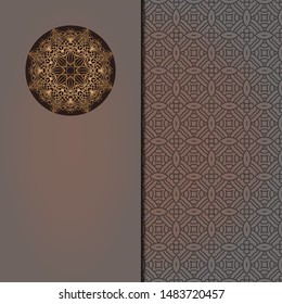 Vector Mandala template pattern on color background for card, poster, flyer, invitation etc.