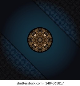 Vector Mandala template pattern on color background for card, poster, flyer, invitation etc.