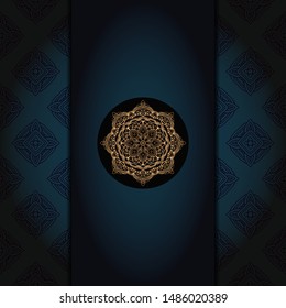 Vector Mandala template pattern on color background for card, poster, flyer, invitation etc.