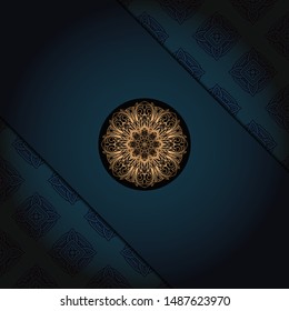 Vector Mandala template pattern on color background for card, poster, flyer, invitation etc.