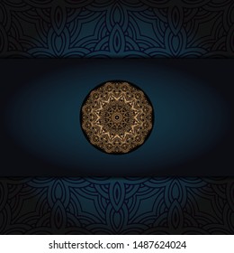 Vector Mandala template pattern on color background for card, poster, flyer, invitation etc.