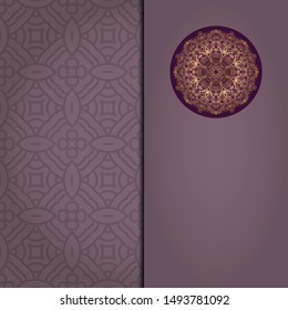 Vector Mandala template pattern on color background for card, poster, flyer, invitation etc.
