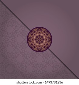 Vector Mandala template pattern on color background for card, poster, flyer, invitation etc.