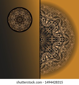 Vector Mandala template pattern on color background for card, poster, flyer, invitation etc.