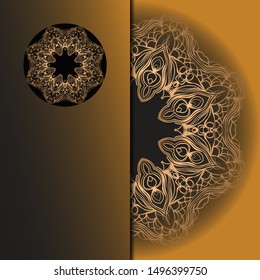 Vector Mandala template pattern on color background for card, poster, flyer, invitation etc.