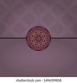 Vector Mandala template pattern on color background for card, poster, flyer, invitation etc.
