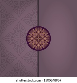 Vector Mandala template pattern on color background for card, poster, flyer, invitation etc.