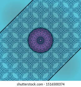 Vector Mandala template pattern on color background for card, poster, flyer, invitation etc.