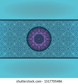 Vector Mandala template pattern on color background for card, poster, flyer, invitation etc.