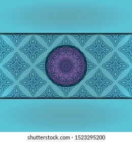 Vector Mandala template pattern on color background for card, poster, flyer, invitation etc.