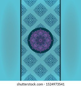 Vector Mandala template pattern on color background for card, poster, flyer, invitation etc.