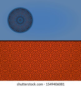 Vector Mandala template pattern on color background for card, poster, flyer, invitation etc.