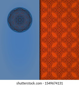 Vector Mandala template pattern on color background for card, poster, flyer, invitation etc.