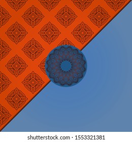Vector Mandala template pattern on color background for card, poster, flyer, invitation etc.