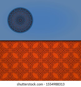 Vector Mandala template pattern on color background for card, poster, flyer, invitation etc.