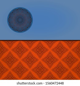 Vector Mandala template pattern on color background for card, poster, flyer, invitation etc.