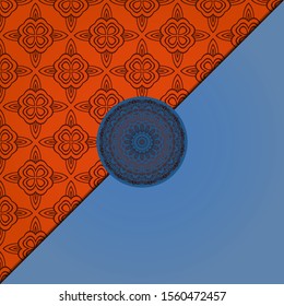 Vector Mandala template pattern on color background for card, poster, flyer, invitation etc.