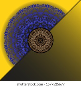 Vector Mandala template pattern on color background for card, poster, flyer, invitation etc.