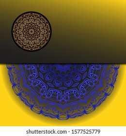Vector Mandala template pattern on color background for card, poster, flyer, invitation etc.