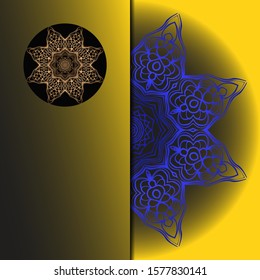 Vector Mandala template pattern on color background for card, poster, flyer, invitation etc.