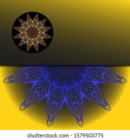 Vector Mandala template pattern on color background for card, poster, flyer, invitation etc.