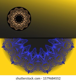 Vector Mandala template pattern on color background for card, poster, flyer, invitation etc.