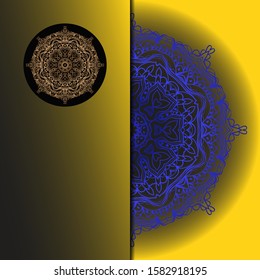 Vector Mandala template pattern on color background for card, poster, flyer, invitation etc.