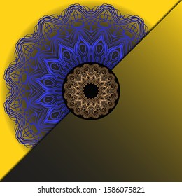 Vector Mandala template pattern on color background for card, poster, flyer, invitation etc.