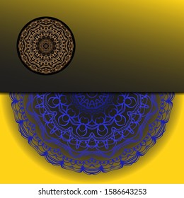 Vector Mandala template pattern on color background for card, poster, flyer, invitation etc.