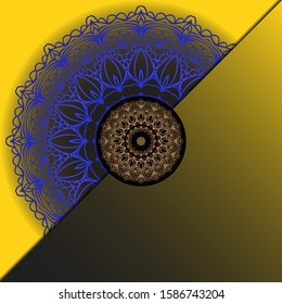 Vector Mandala template pattern on color background for card, poster, flyer, invitation etc.