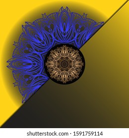 Vector Mandala template pattern on color background for card, poster, flyer, invitation etc.