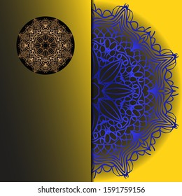 Vector Mandala template pattern on color background for card, poster, flyer, invitation etc.