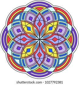 Vector mandala in tyffany color