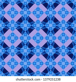 Vector mandalas in blue, neutral and gray colors. Abstract filigree seamless pattern. Template for textile, carpet, wallpaper, fabric.