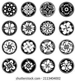 
Vector Mandalas für Farbbuch, indische Motive