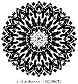 Vector Mandalas for coloring Decorative round ornament background for meditation