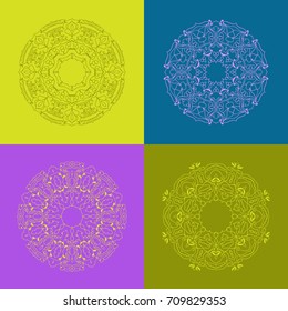 Vector mandalas isolated on white background.