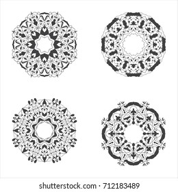 Vector mandalas isolated on white background.