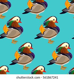 vector mandarin duck background