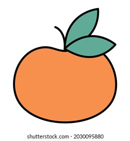 Vector Mandarin Filled Outline Icon Design
