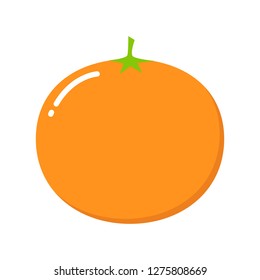 Vector of mandarin isolated on white. Cartoon style. Cute funny christmas icon.
