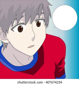 Vector Manga comic book style boy talking