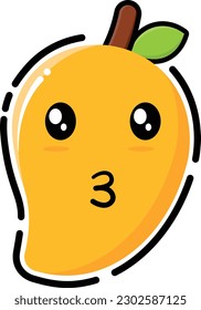 Vector mango in cute emoticon shape.