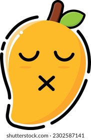 Vector mango in cute emoticon shape.